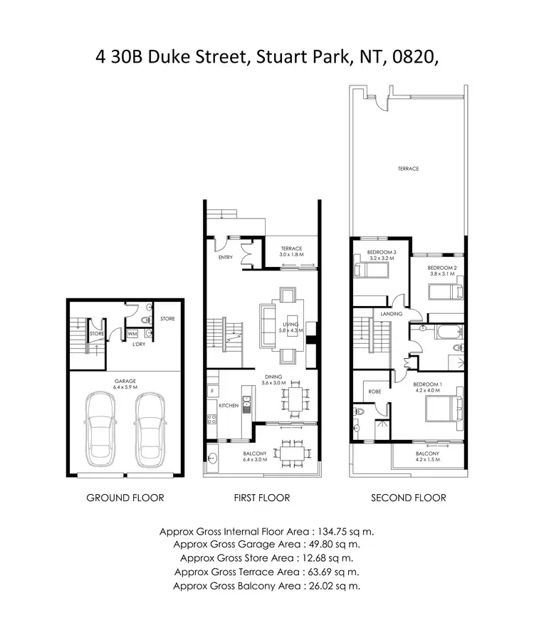 Floorplan of Homely townhouse listing, 4/30b Duke Street, Stuart Park NT 820