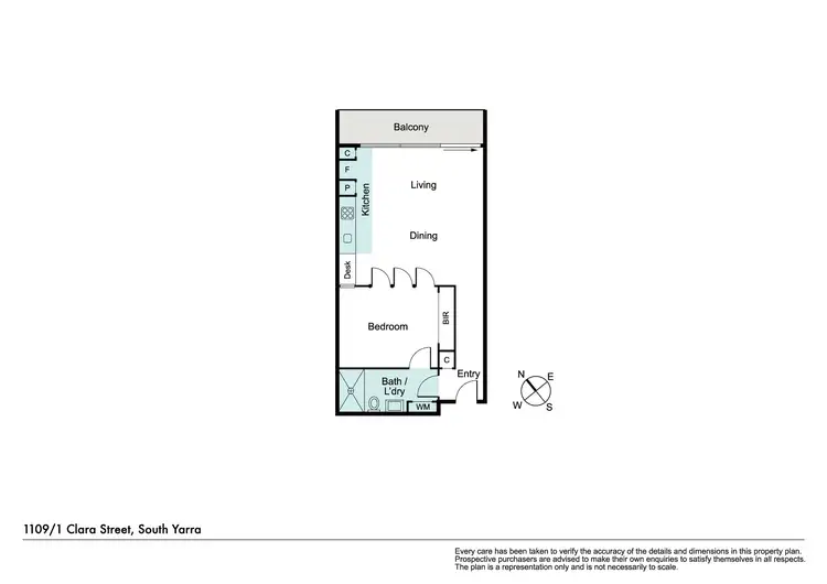 Floorplan of Homely apartment listing, 1109/1 Clara Street, South Yarra VIC 3141