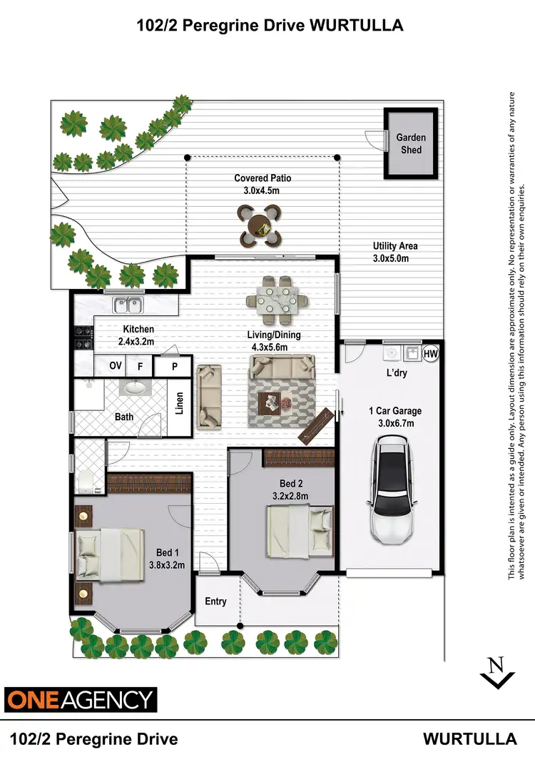 Floorplan of Homely villa listing, 102/2 Peregrine Drive, Wurtulla QLD 4575