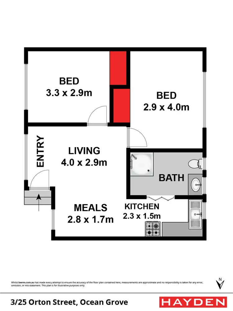 Floorplan of Homely unit listing, 3/25 Orton Street, Ocean Grove VIC 3226