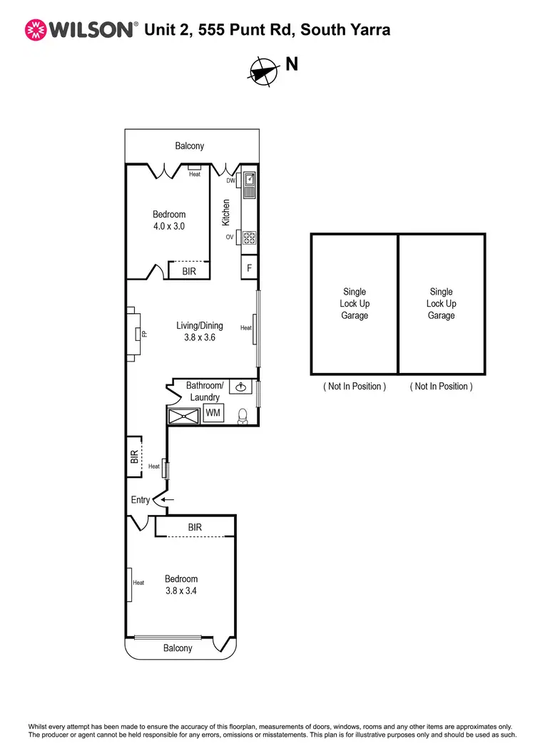 Floorplan of Homely apartment listing, 2/555 Punt Road, South Yarra VIC 3141