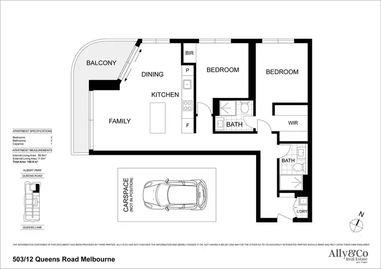 Floorplan of Homely apartment listing, 503/12 Queens Road, Melbourne VIC 3004