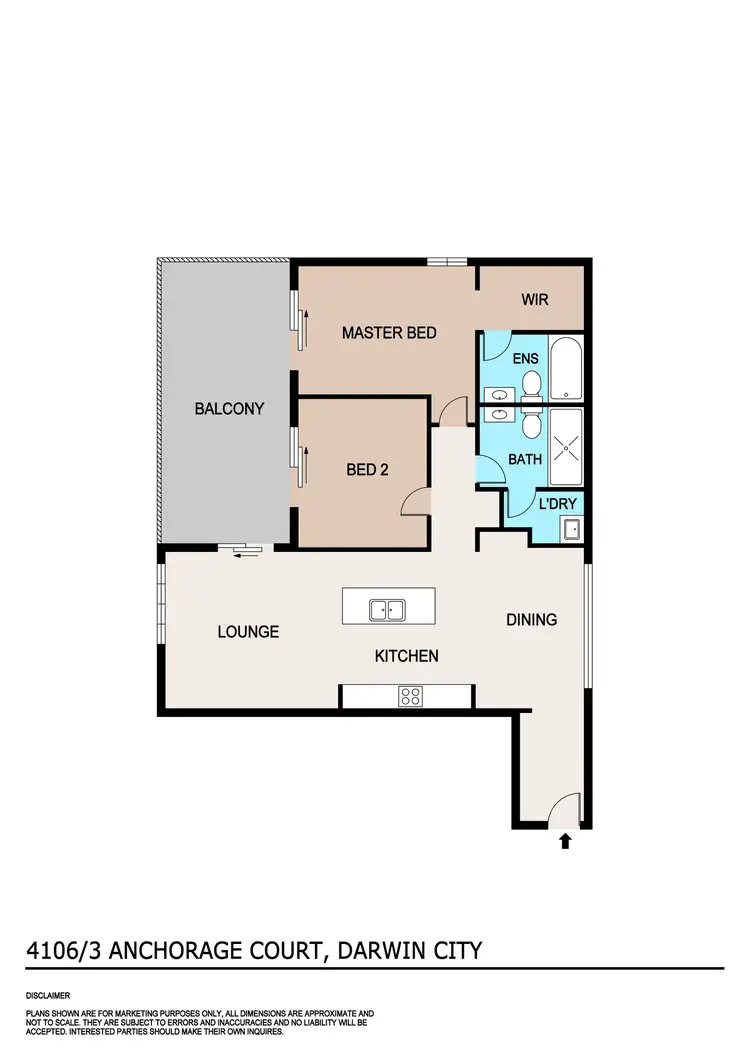 Floorplan of Homely apartment listing, 4106/3 Anchorage Court, Darwin City NT 800