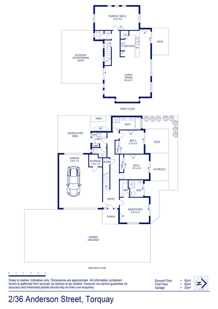 Floorplan of Homely townhouse listing, 2/36 Anderson Street, Torquay VIC 3228