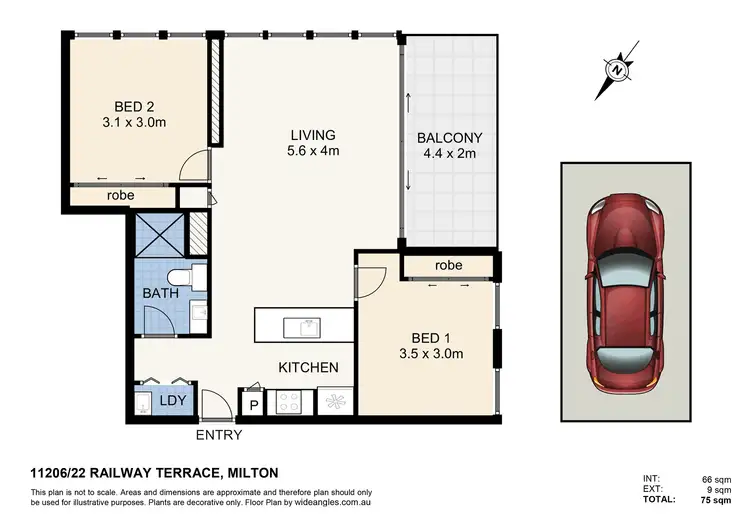 Floorplan of Homely unit listing, 11206/22-36 Railway Terrace, Milton QLD 4064