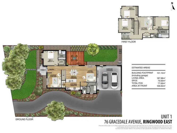 Floorplan of Homely townhouse listing, 1-3/76 Gracedale Avenue, Ringwood East VIC 3135