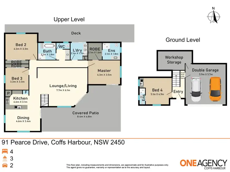 Floorplan of Homely house listing, 91 Pearce Drive, Coffs Harbour NSW 2450