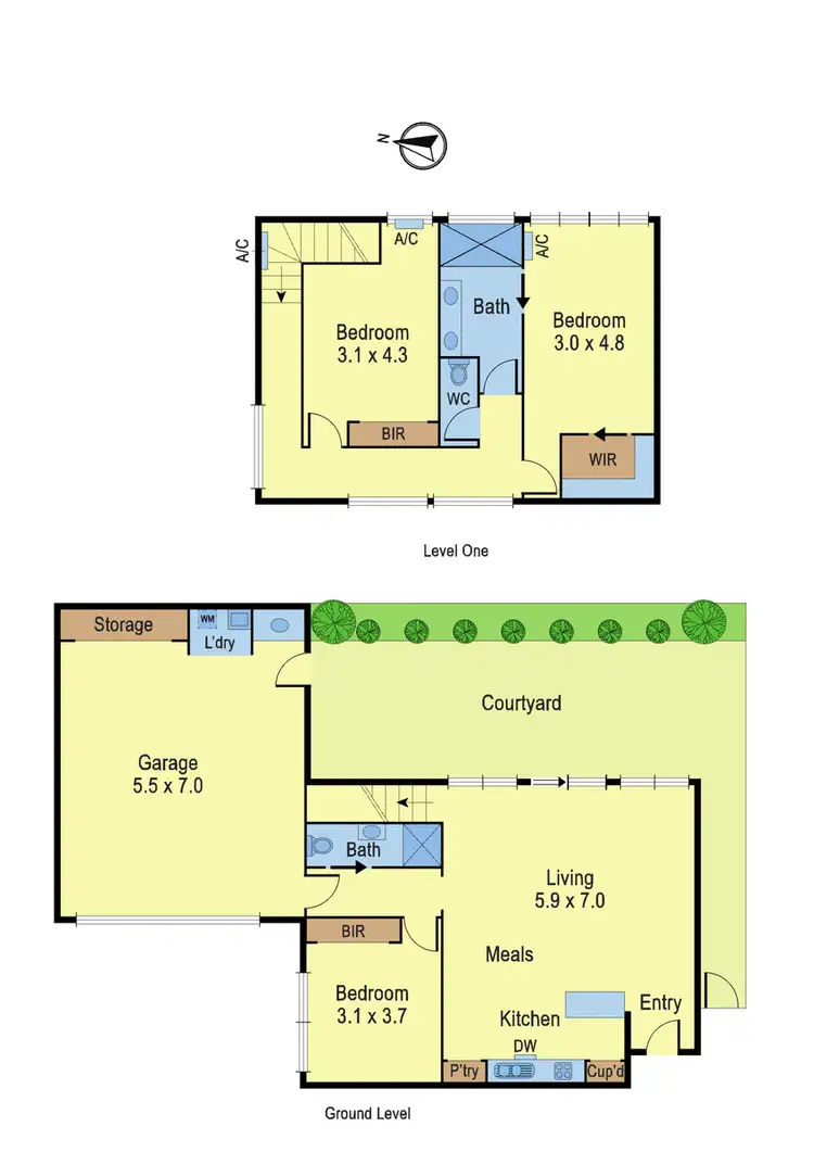 Floorplan of Homely townhouse listing, 2/7 Pardy Street, Pascoe Vale VIC 3044