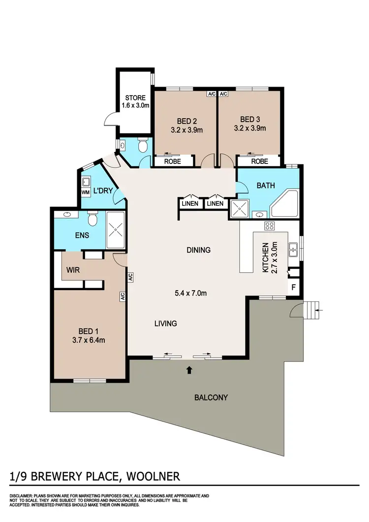 Floorplan of Homely unit listing, 1/9 Brewery Place, Woolner NT 820