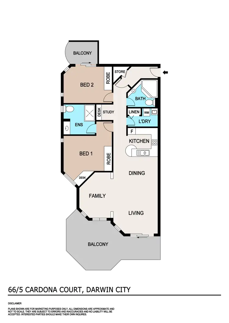 Floorplan of Homely apartment listing, 66/5 Cardona Court, Darwin City NT 800