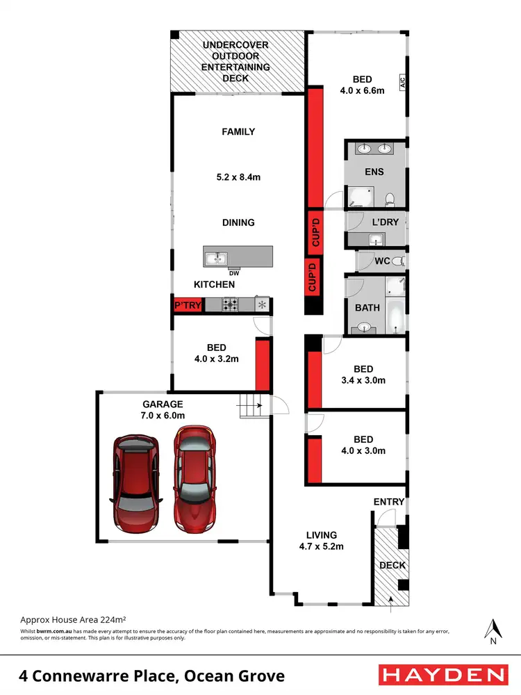 Floorplan of Homely house listing, 4 Connewarre Place, Ocean Grove VIC 3226