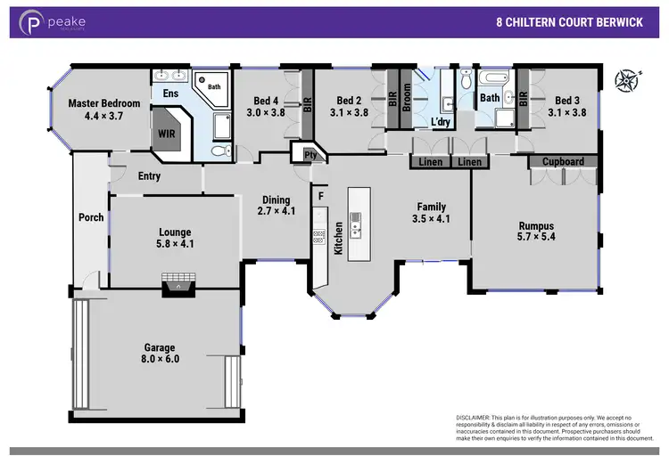 Floorplan of Homely house listing, 8 Chiltern Court, Berwick VIC 3806