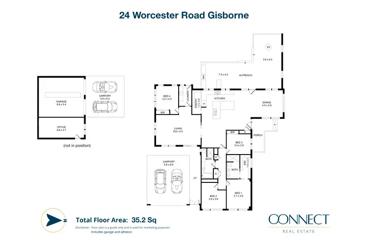 Floorplan of Homely house listing, 24 Worcester Road, Gisborne VIC 3437
