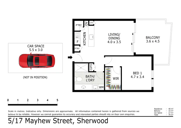 Floorplan of Homely unit listing, 5/17 Mayhew Street, Sherwood QLD 4075