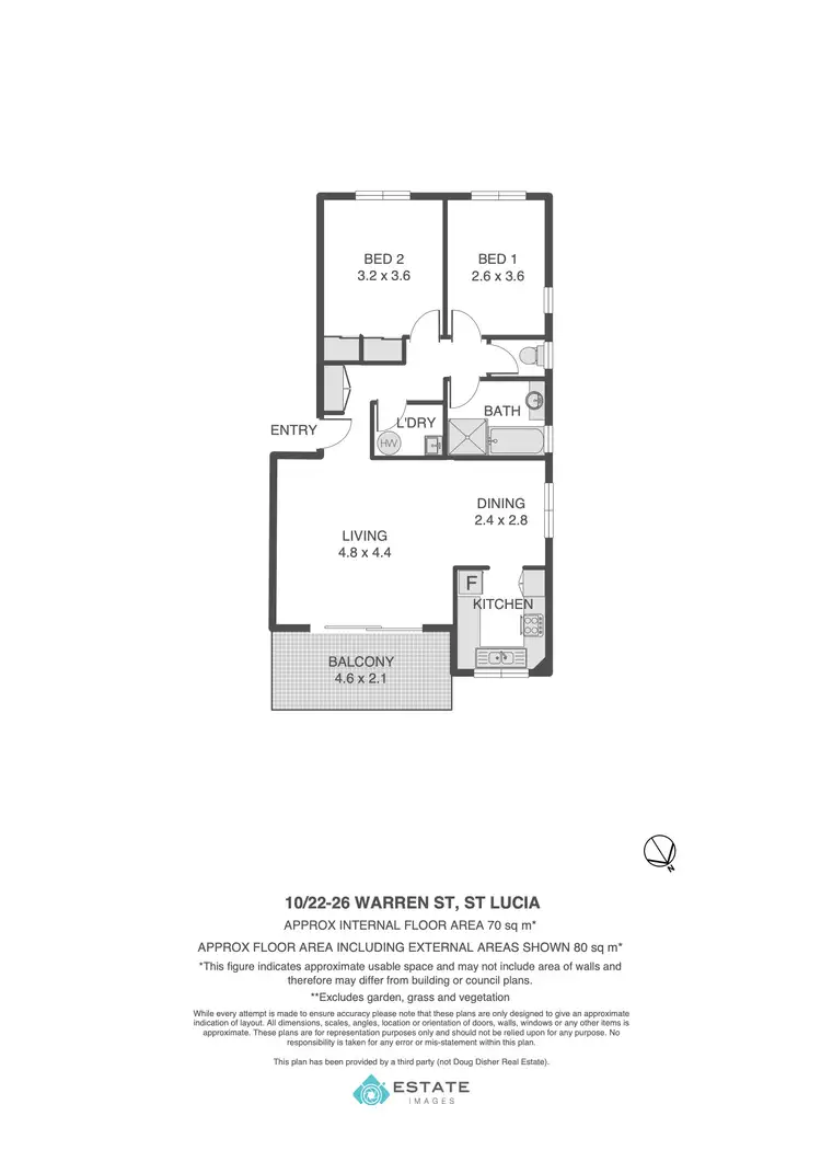 Floorplan of Homely unit listing, 10/26 Warren Street, St Lucia QLD 4067