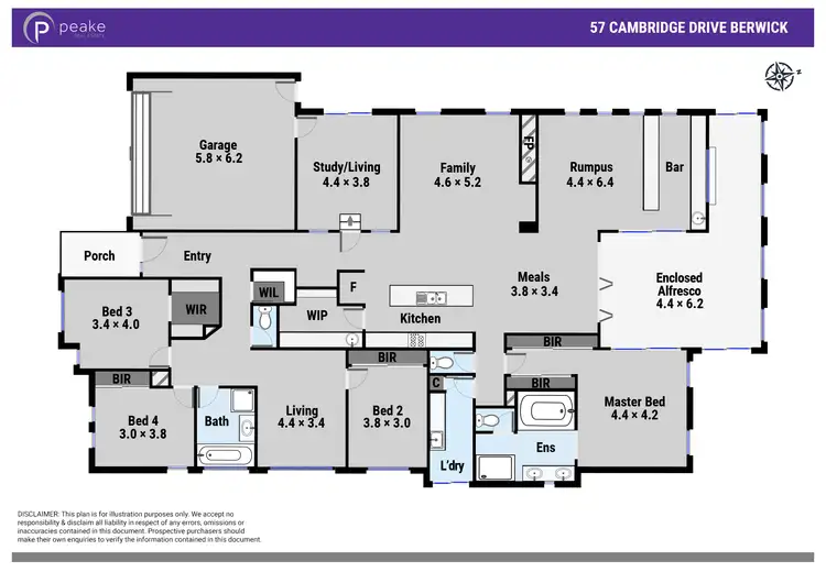 Floorplan of Homely house listing, 57 Cambridge Drive, Berwick VIC 3806