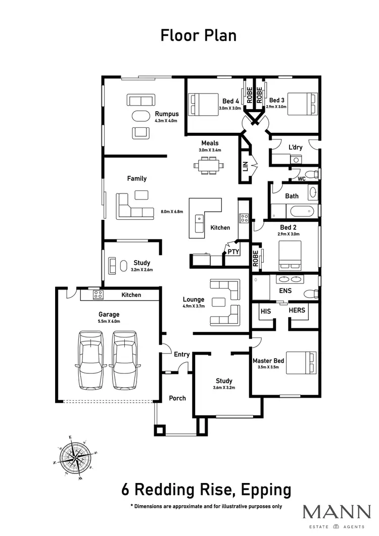Floorplan of Homely house listing, 6 Redding Rise, Epping VIC 3076