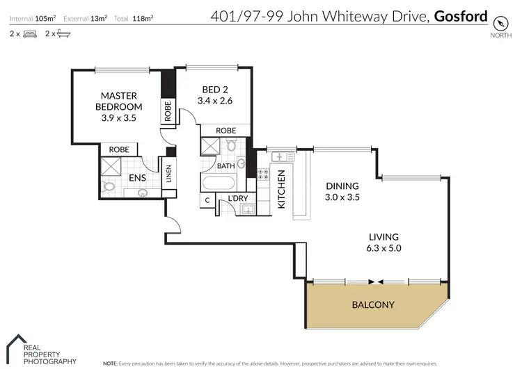 Floorplan of Homely apartment listing, 401/97-99 John Whiteway Drive, Gosford NSW 2250