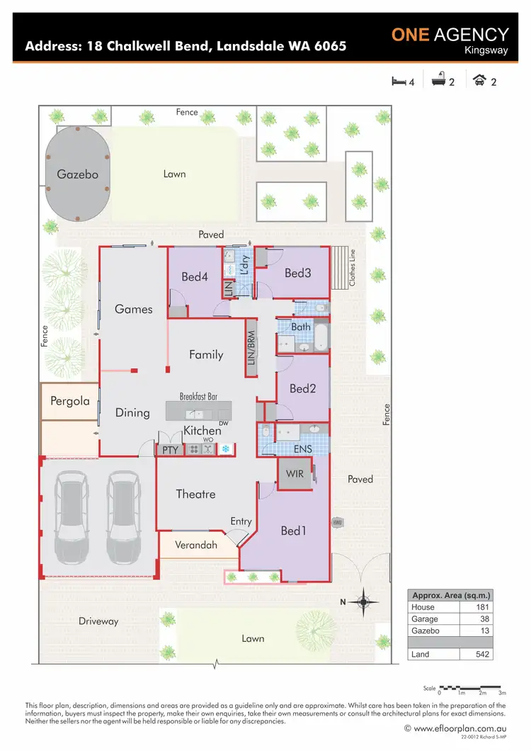 Floorplan of Homely house listing, 18 Chalkwell Bend, Landsdale WA 6065