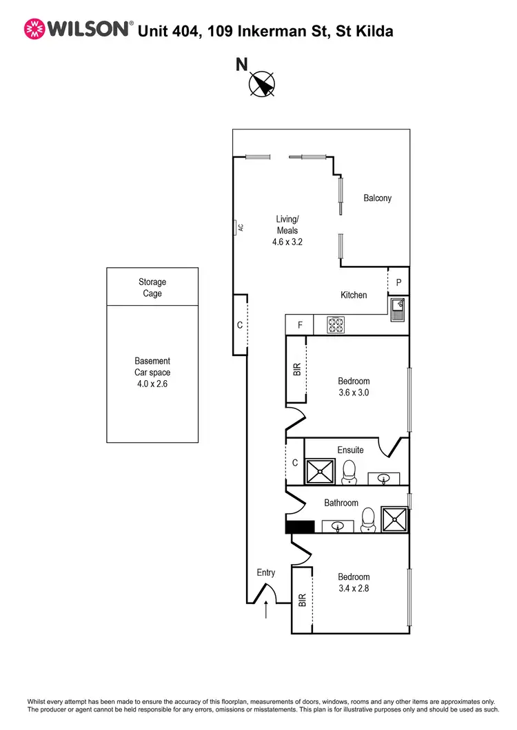 Floorplan of Homely apartment listing, 404/109 Inkerman Street, St Kilda VIC 3182