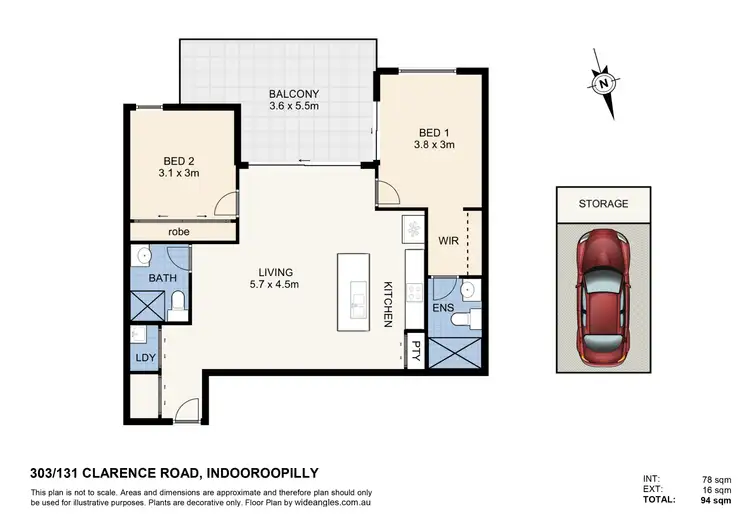 Floorplan of Homely unit listing, 303/133 Clarence Road, Indooroopilly QLD 4068