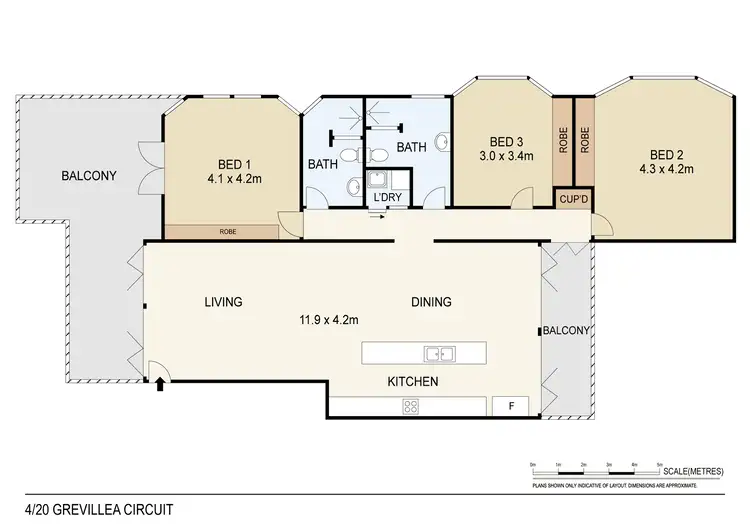 Floorplan of Homely unit listing, 4/20 Grevillea Circuit, Nightcliff NT 810