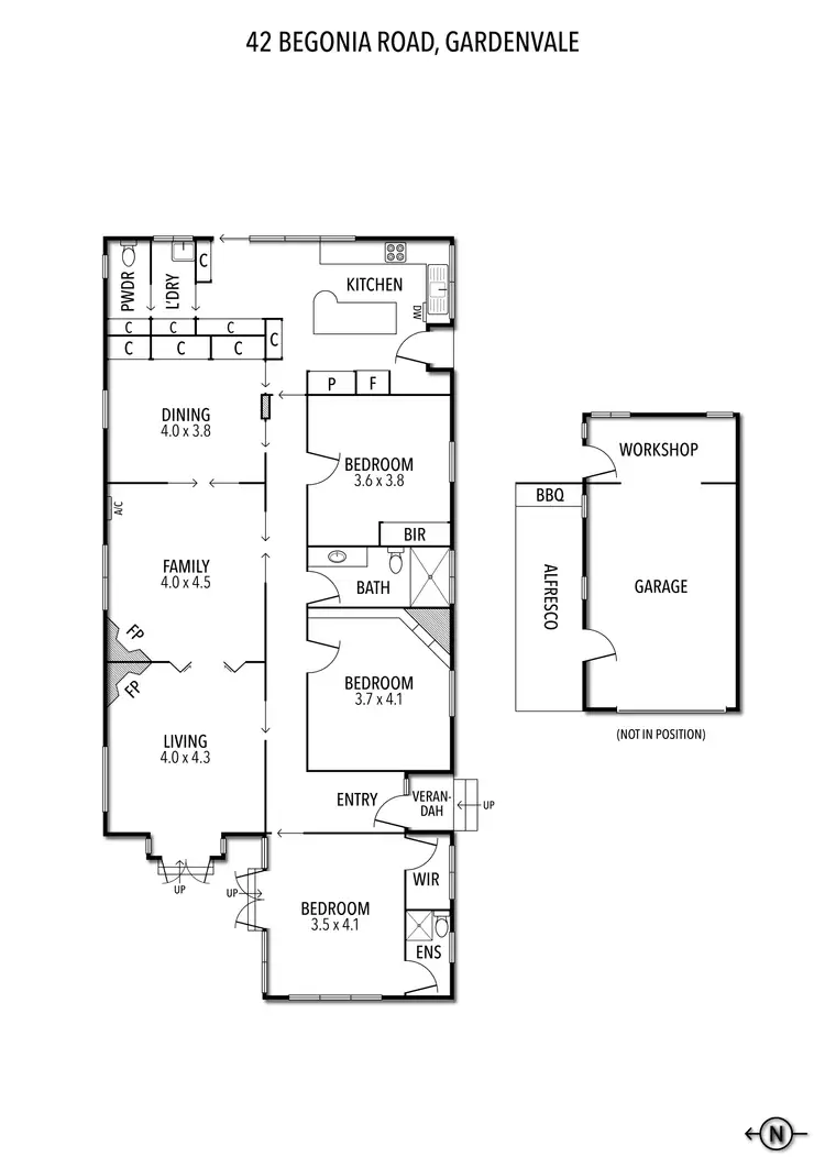 Floorplan of Homely house listing, 42 Begonia Road, Gardenvale VIC 3185