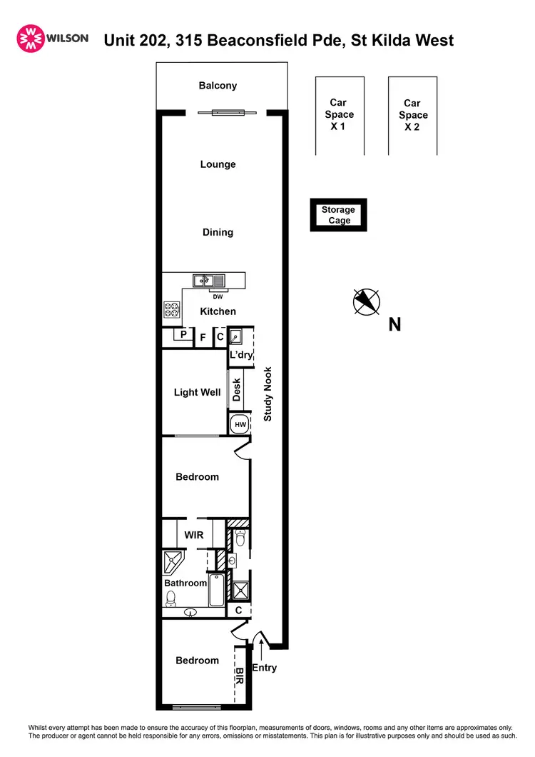 Floorplan of Homely apartment listing, 202/315 Beaconsfield Parade, St Kilda West VIC 3182