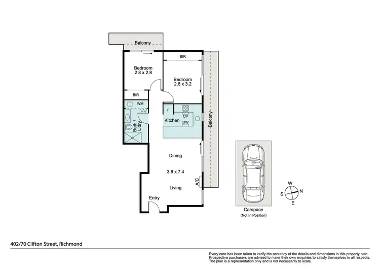 Floorplan of Homely apartment listing, 402/70 Clifton Street, Richmond VIC 3121