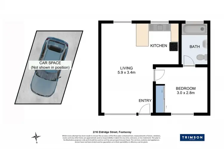 Floorplan of Homely flat listing, 2/16 Eldridge Street, Footscray VIC 3011