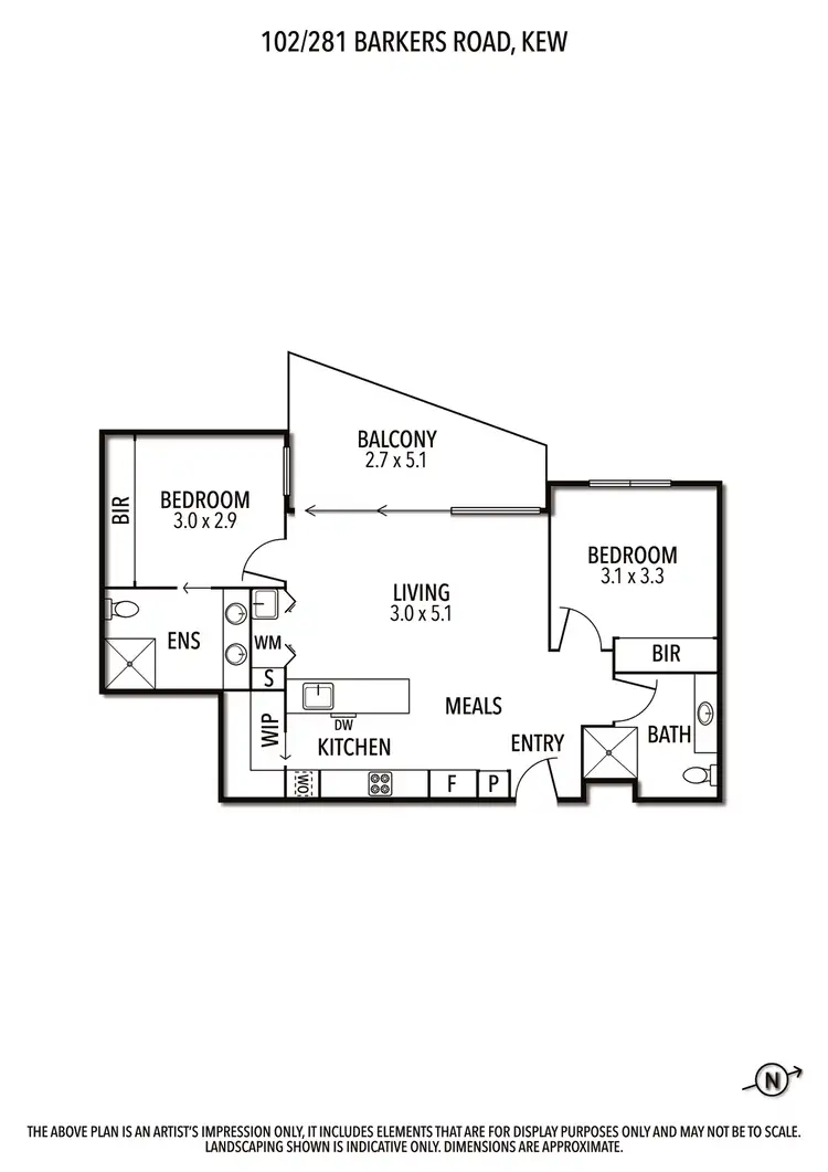 Floorplan of Homely apartment listing, 102/281 Barkers Road, Kew VIC 3101