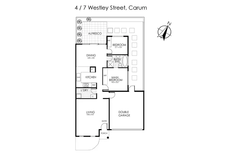 Floorplan of Homely unit listing, 4/7 Westley Street, Carrum VIC 3197