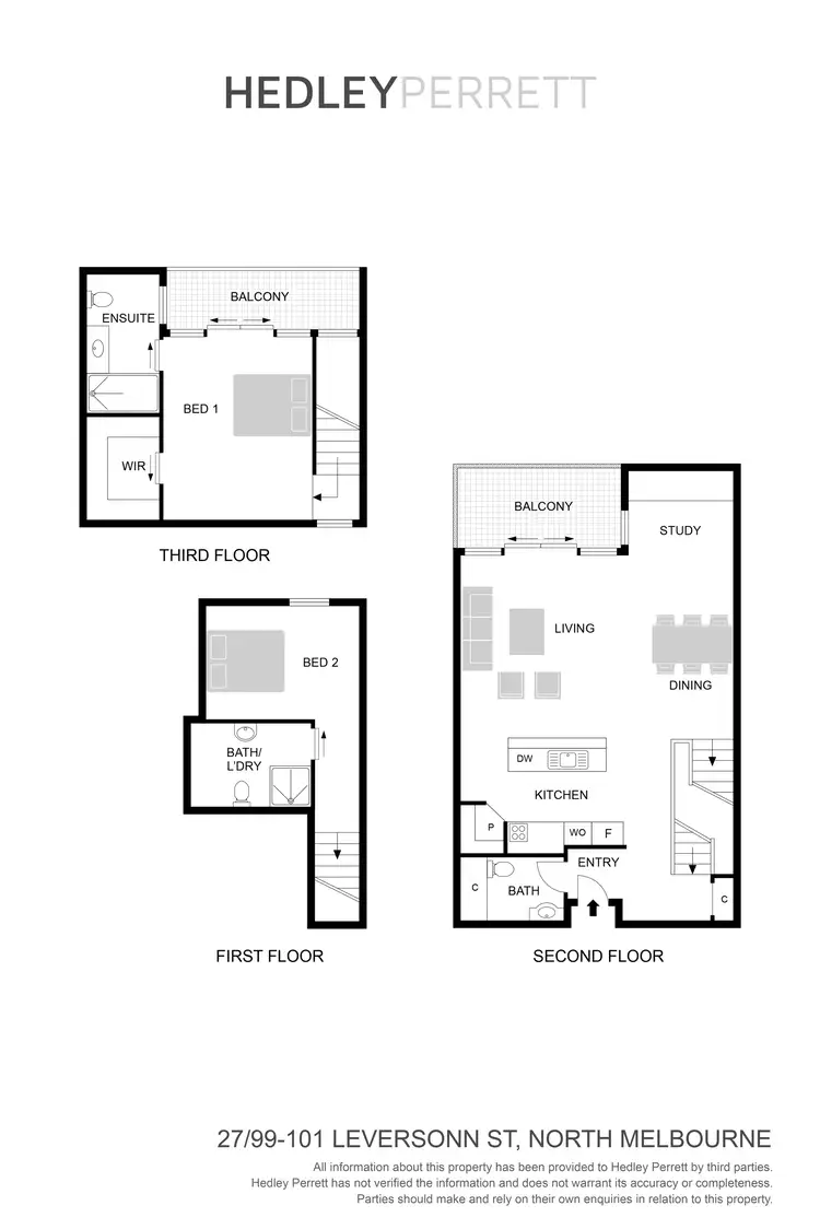 Floorplan of Homely townhouse listing, 27/91-101 Leveson Street, North Melbourne VIC 3051