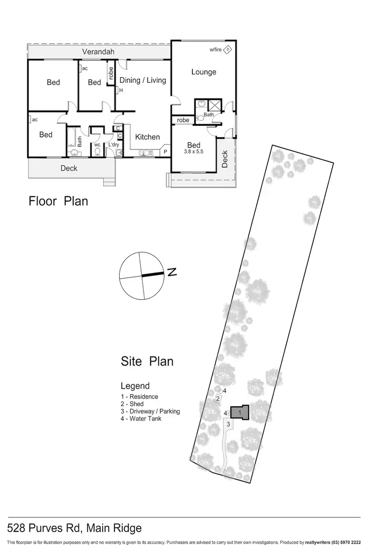 Floorplan of Homely house listing, 528 Purves Road, Main Ridge VIC 3928