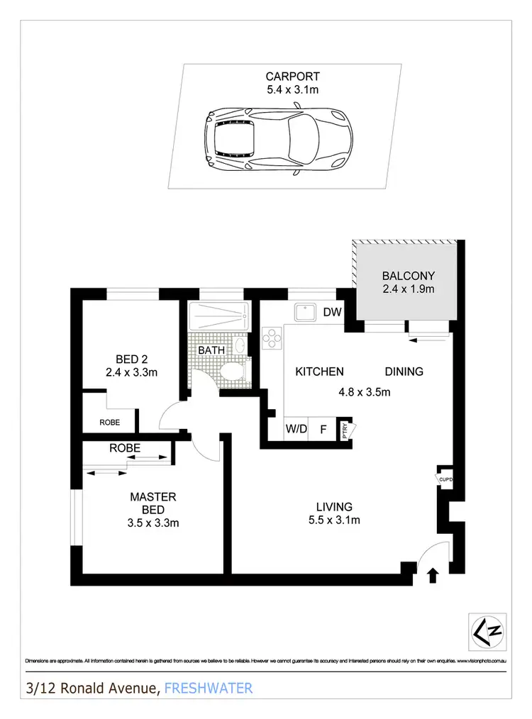 Floorplan of Homely apartment listing, 3/12 Ronald Avenue, Freshwater NSW 2096