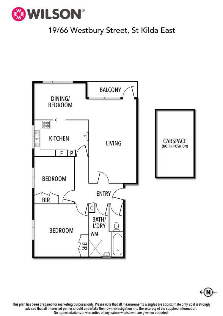 Floorplan of Homely apartment listing, 19/66 Westbury Street, St Kilda East VIC 3183