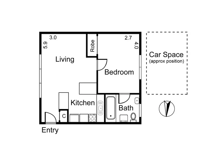 Floorplan of Homely apartment listing, 3/182 Barkly Street, Fitzroy North VIC 3068