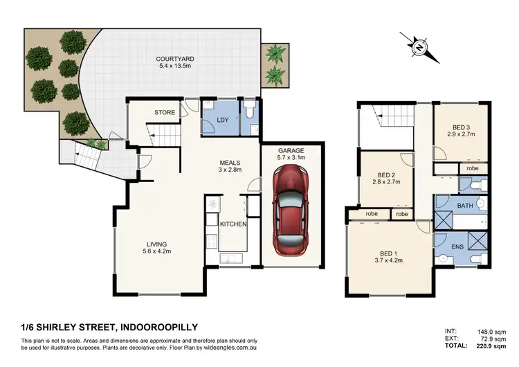 Floorplan of Homely townhouse listing, 1/6 Shirley Street, Indooroopilly QLD 4068