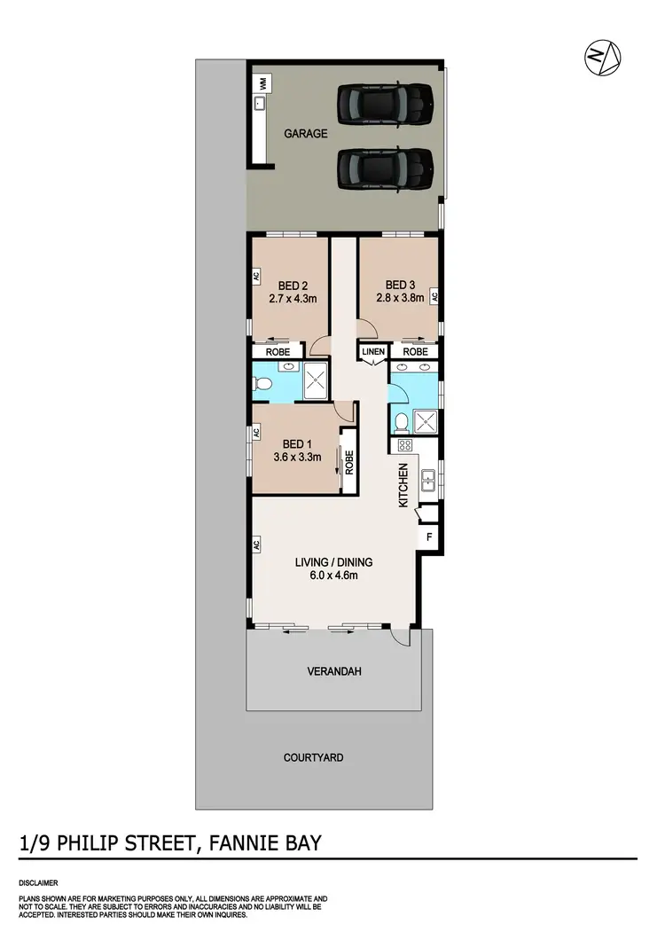 Floorplan of Homely townhouse listing, 1/9 Philip Street, Fannie Bay NT 820