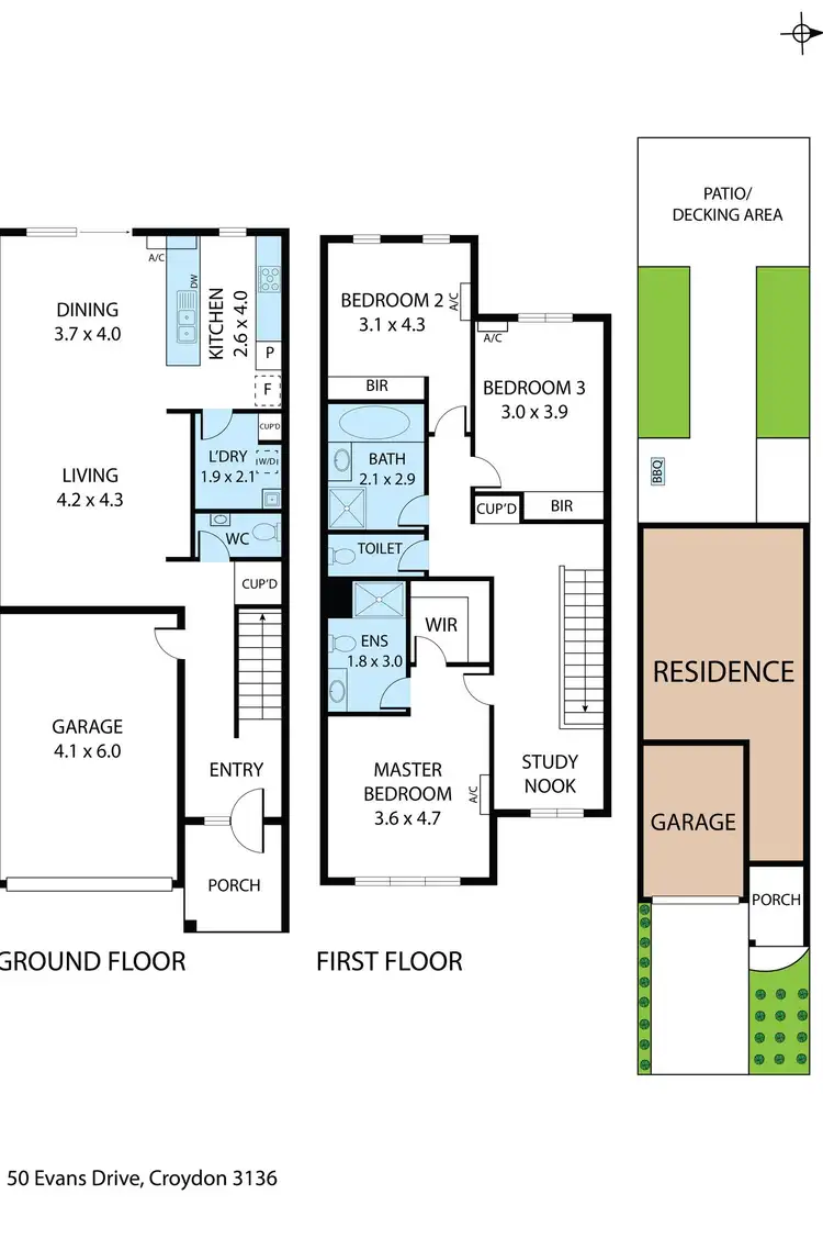 Floorplan of Homely house listing, 50 Evans Drive, Croydon VIC 3136
