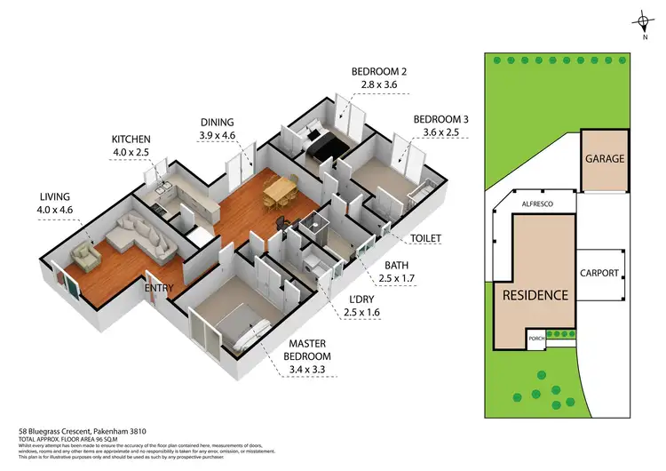 Floorplan of Homely house listing, 58 Bluegrass Crescent, Pakenham VIC 3810