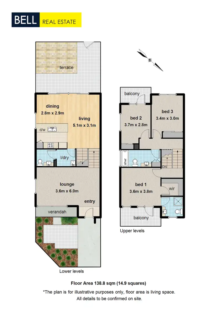 Floorplan of Homely townhouse listing, 1/3-5 Milton Street, Ferntree Gully VIC 3156