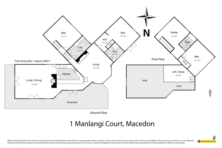 Floorplan of Homely house listing, 1 Manlangi Court, Macedon VIC 3440
