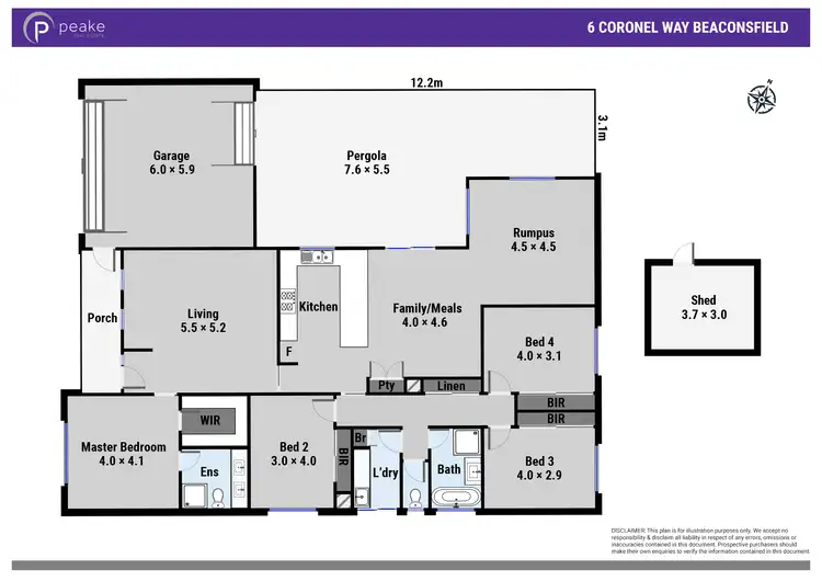 Floorplan of Homely house listing, 6 Coronel Way, Beaconsfield VIC 3807