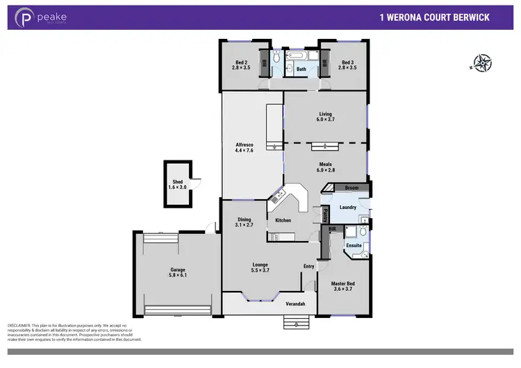 Floorplan of Homely house listing, 1 Werona Court, Berwick VIC 3806