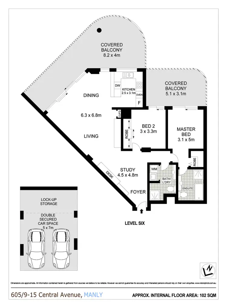 Floorplan of Homely apartment listing, 605/9-15 Central Avenue, Manly NSW 2095