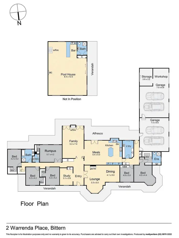 Floorplan of Homely rural property listing, 2 Warrenda Place, Bittern VIC 3918