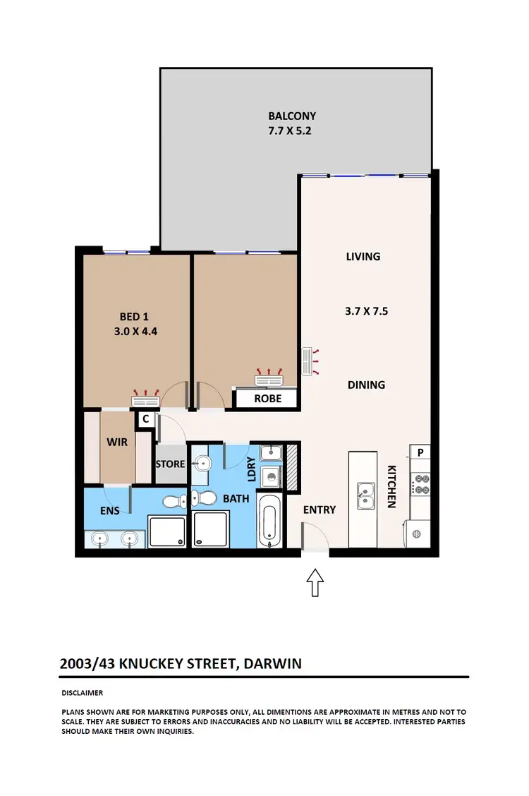 Floorplan of Homely apartment listing, 2003/43E Knuckey Street, Darwin City NT 800