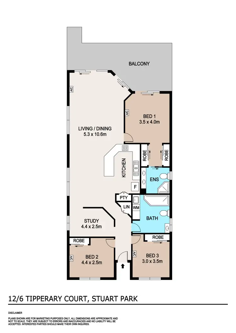 Floorplan of Homely unit listing, 12/6 Tipperary Court, Stuart Park NT 820