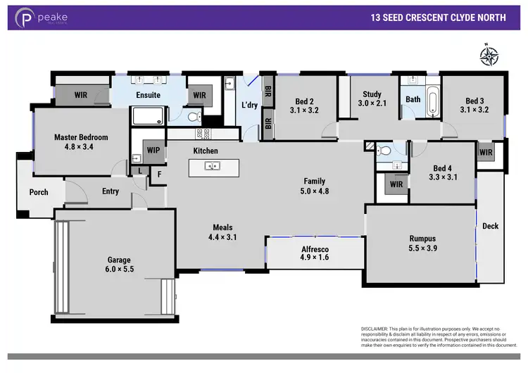 Floorplan of Homely house listing, 13 Seed Crescent, Clyde North VIC 3978